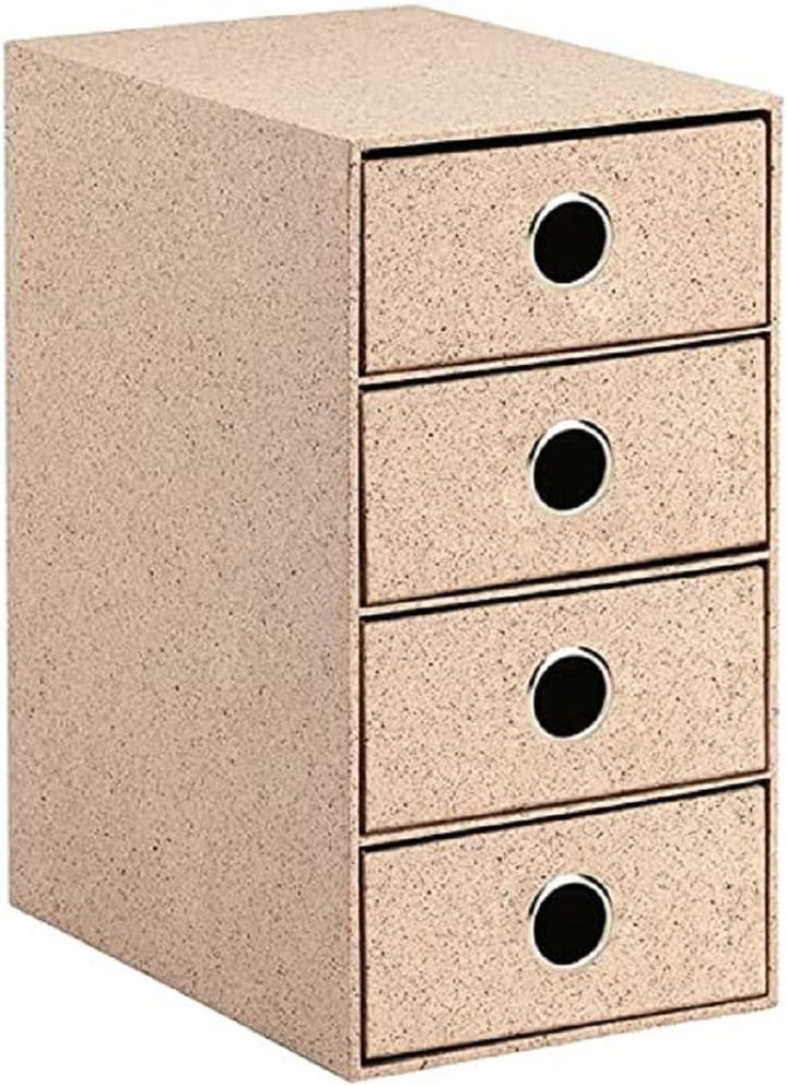 Rössler 1524452394 - S.O.H.O. 4er Schubladenbox für DIN A5, mit Griffloch, Cacao, 320 x 175 x 250 mm