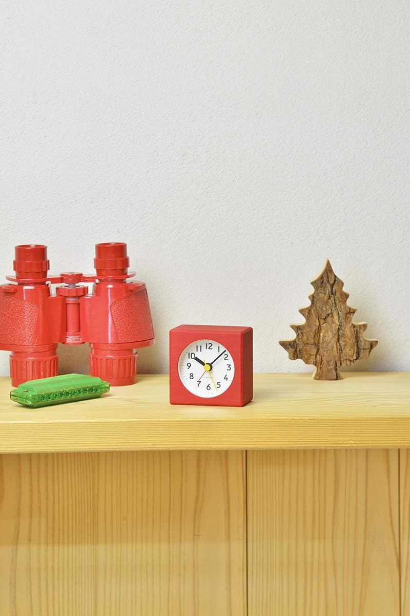 Lemnos Wecker Farbe/Wecker Analog ohne Ticken/Reisewecker in japanischer Qualität aus Holz gefertigt