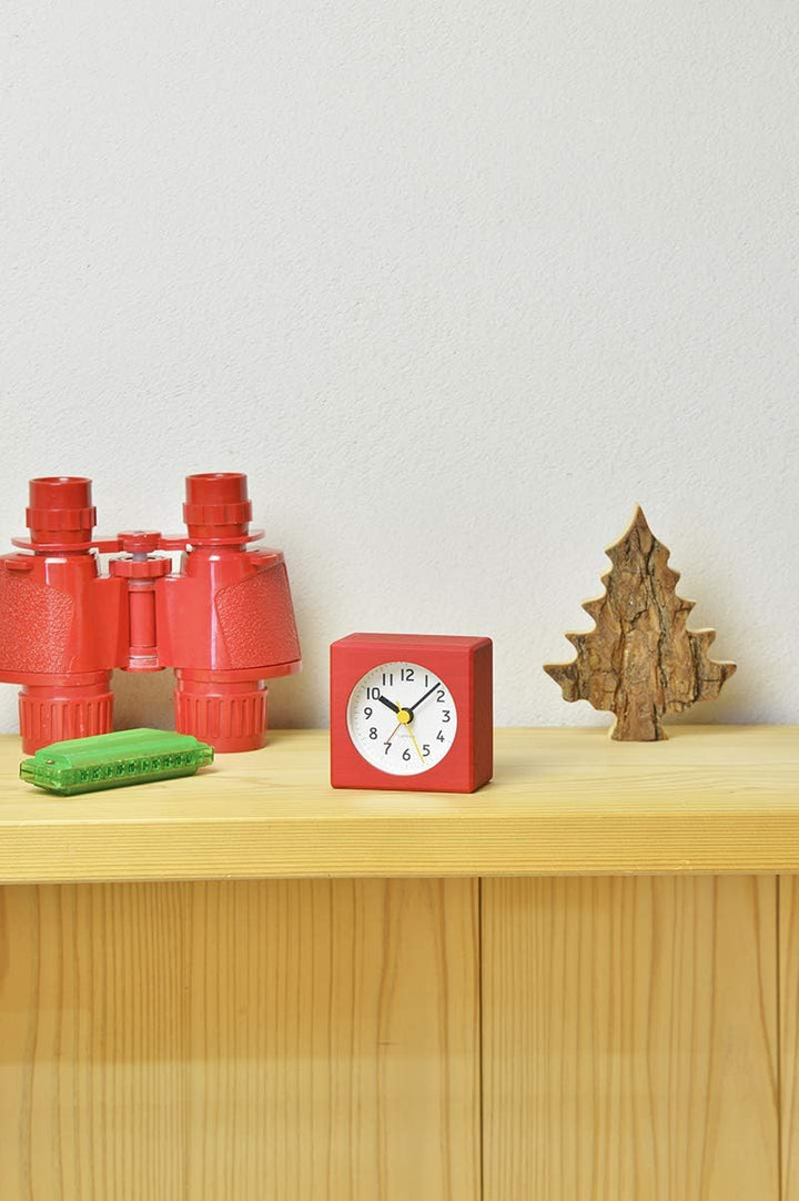Lemnos Wecker Farbe/Wecker Analog ohne Ticken/Reisewecker in japanischer Qualität aus Holz gefertigt