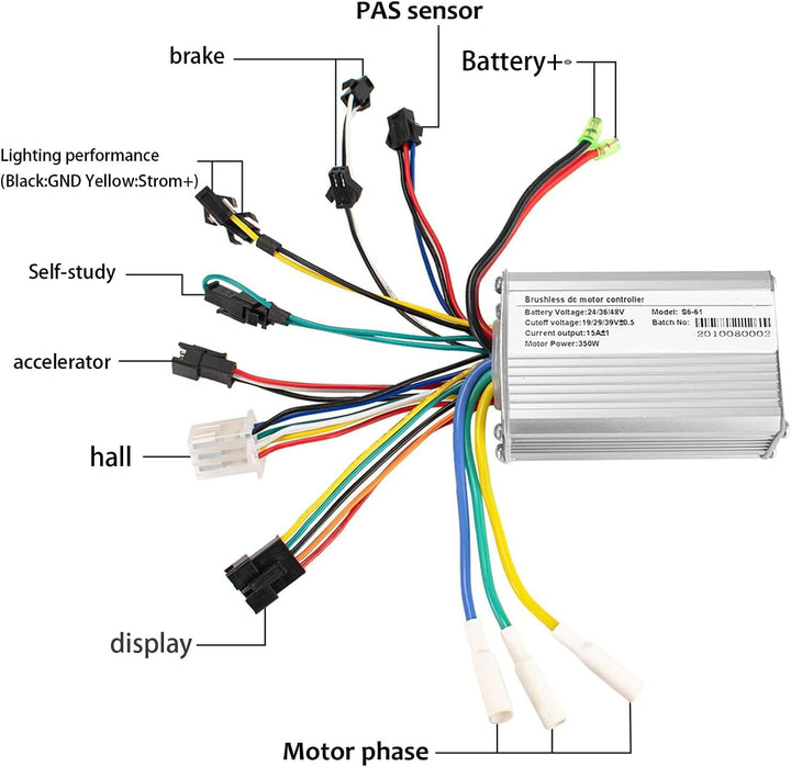 Kunray 24-48V 350W Brushless Motor Controller Mit LCD Anzeige Dualmodus Ebike Controller 24V 17 Ampe