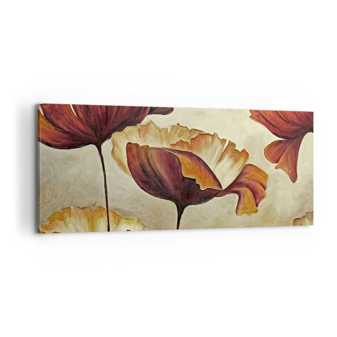 Wandbilder Dekoration Wohnzimmer Mohn Blume Wiese Panorama Bilder auf Leinwand 120x50cm Leinwandbild