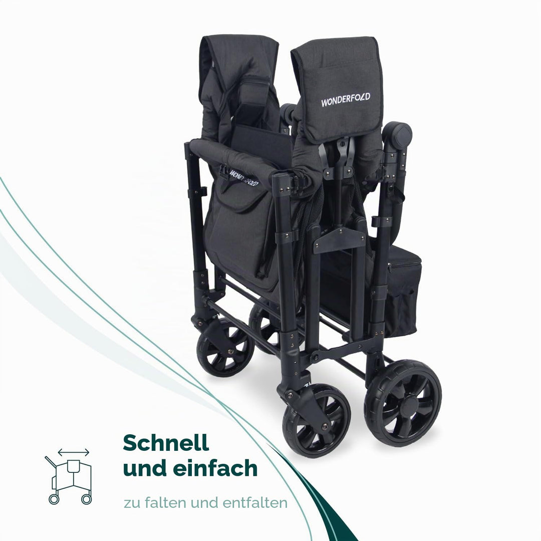 WonderFold W4 Elite Kinderwagen Wagon Volcanic Black