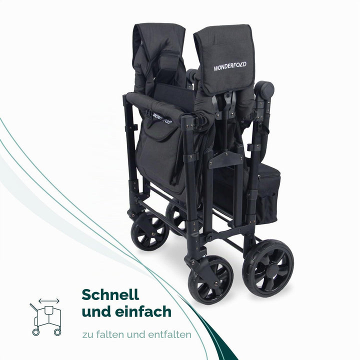 WonderFold W4 Elite Kinderwagen Wagon Volcanic Black