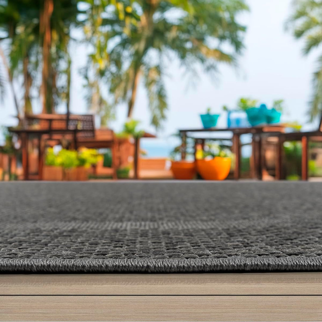 Mia´s Teppiche Malaga In- & Outdoor Teppich Flachgewebe, Modisches Design, Schicke Farben, für Balko