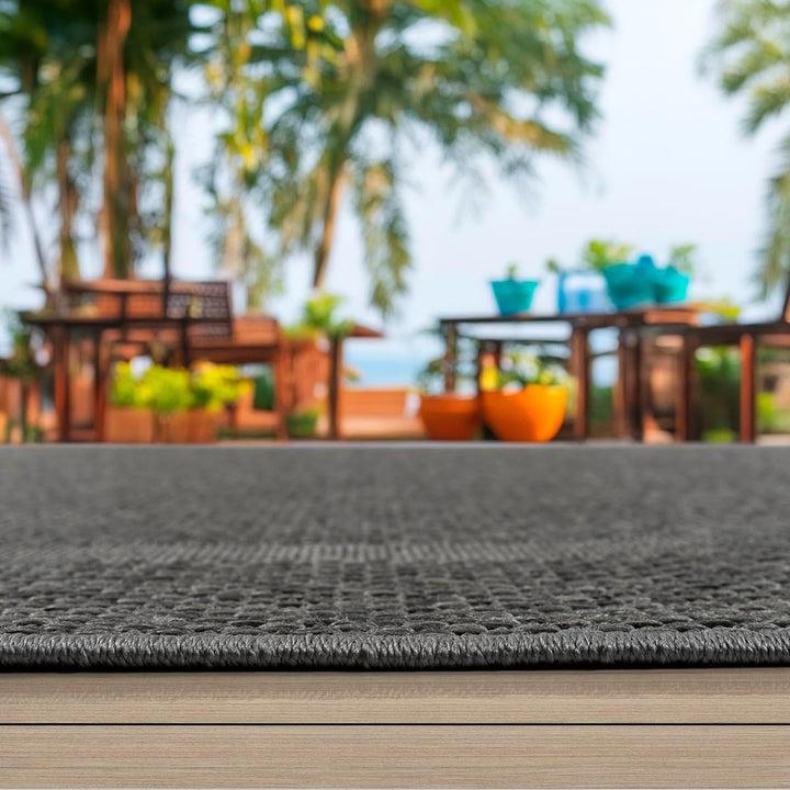 Mia´s Teppiche Malaga In- & Outdoor Teppich Flachgewebe, Modisches Design, Schicke Farben, für Balko