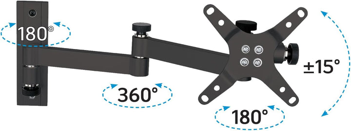 Techly ICA-LCD-104BK Wandhalterung für LCD 33.02 cm (13 Zoll) - 76.2 cm (30 Zoll) neigbar 3 Gelenke,