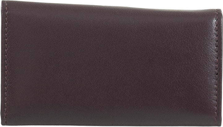 DUDU Klassische mehrfarbige Schlüsselmappe in Leder mit 6 Haken Dunkelburgundy, Dunkelburgundy