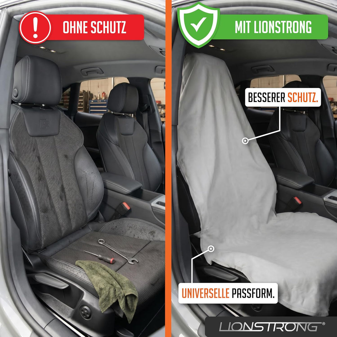 LIONSTRONG® Autositzschoner Vordersitz universell kompatibel - Saugfähige Autositzbezüge Vordersitze