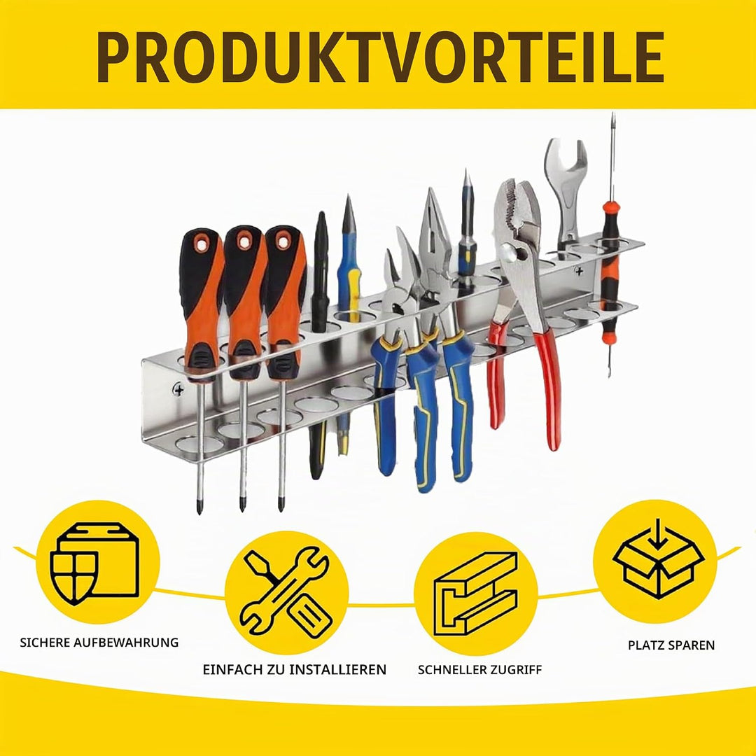 2 Stück Zangenhalter Wandhalterung Set,40 cm Edelstahl Wandhalterung Werkzeug,Werkzeug Wandhalter mi