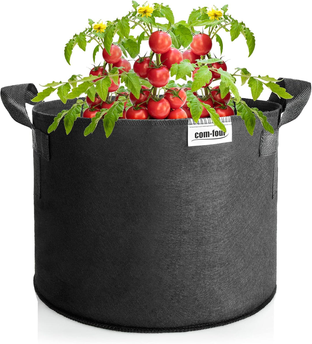 com-four® 5X Pflanzsack je 95 L für Kartoffeln - Tomaten-Kübel mit Griffen - Pflanztasche - Pflanzto