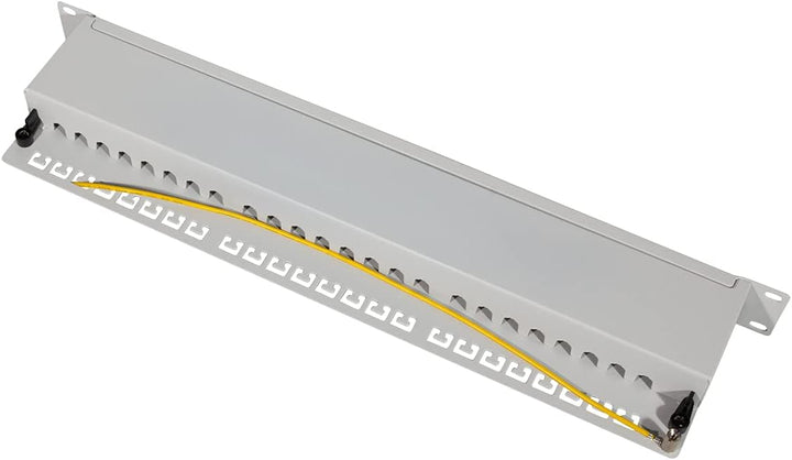 LogiLink Professional PrimeLine Cat.6A (500 MHz) Patchpanel grau, 19", STP (geschirmt) 24-Port (RJ45
