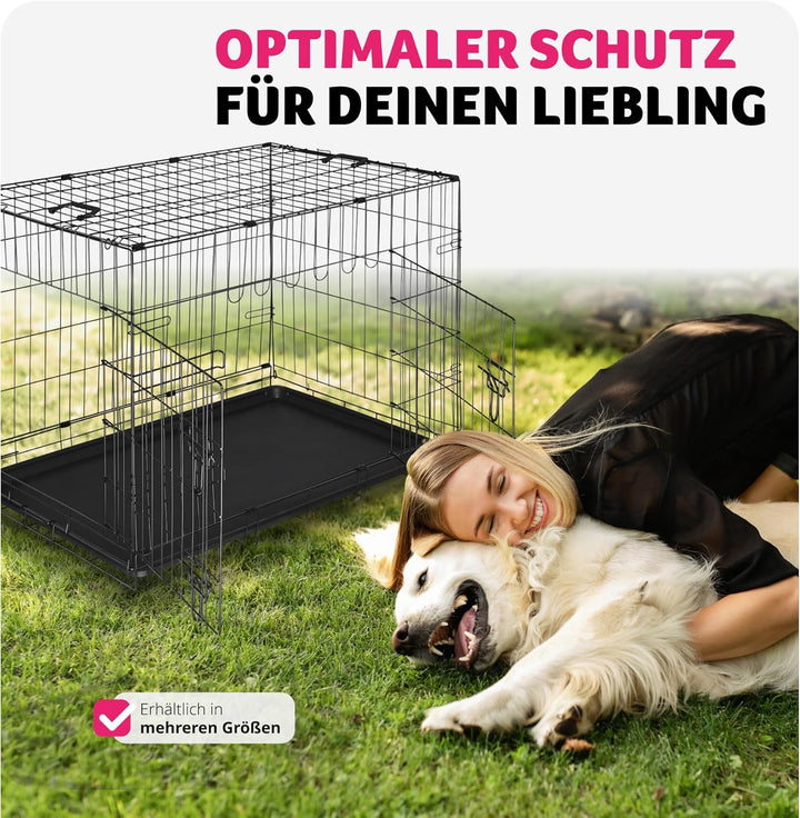 tectake® Hundekäfig, Hundegitter Box, Dog Kennel, Hundebox faltbar, Transportbox stabil, für Hunde u