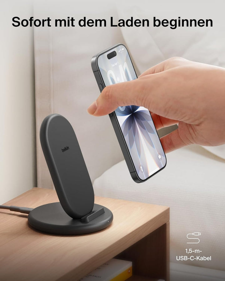 Belkin BoostCharge Induktive Ladestation, Wireless Charger Geeignet für Handyhüllen, Kabelloses Lade