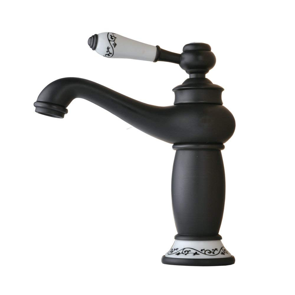 Beelee Schwarz Design Bad Armatur in Bad für Waschbecken Waschtisch Wasserhahn Waschtischarmatur Mes