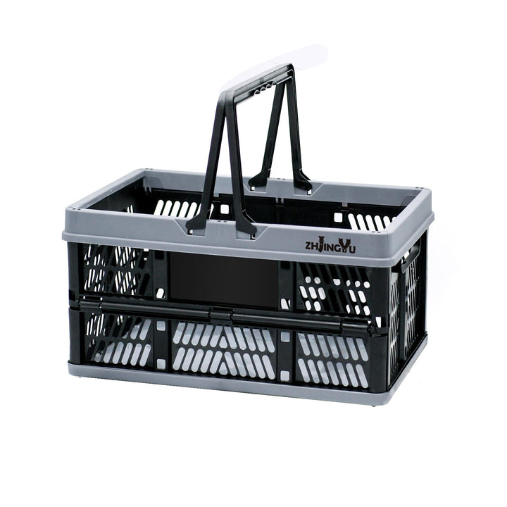 ZHJINGYU Plastic Folding Storage Crate Stackable Grocery Bin Container Einkaufskorb, für Küche Wohnz
