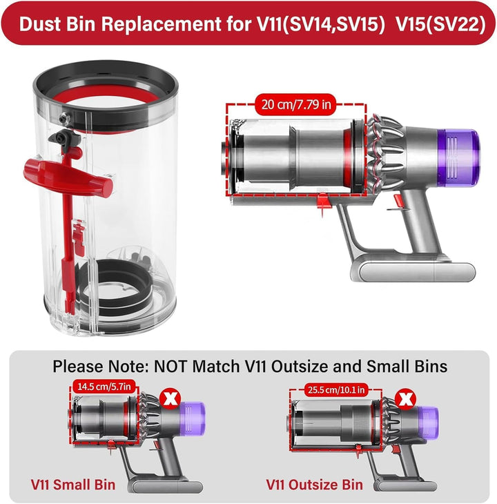 Staubbehälter für Dyson V11 V15 SV14 SV15 SV17 SV22 Behälter Filter Ersatzteile Zubehör Staubsauger