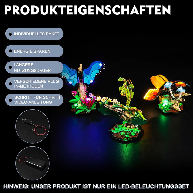 Led Licht Set für Lego 21342 The Insect Collection (Kein Lego), Dekorationsbeleuchtungsset für Lego