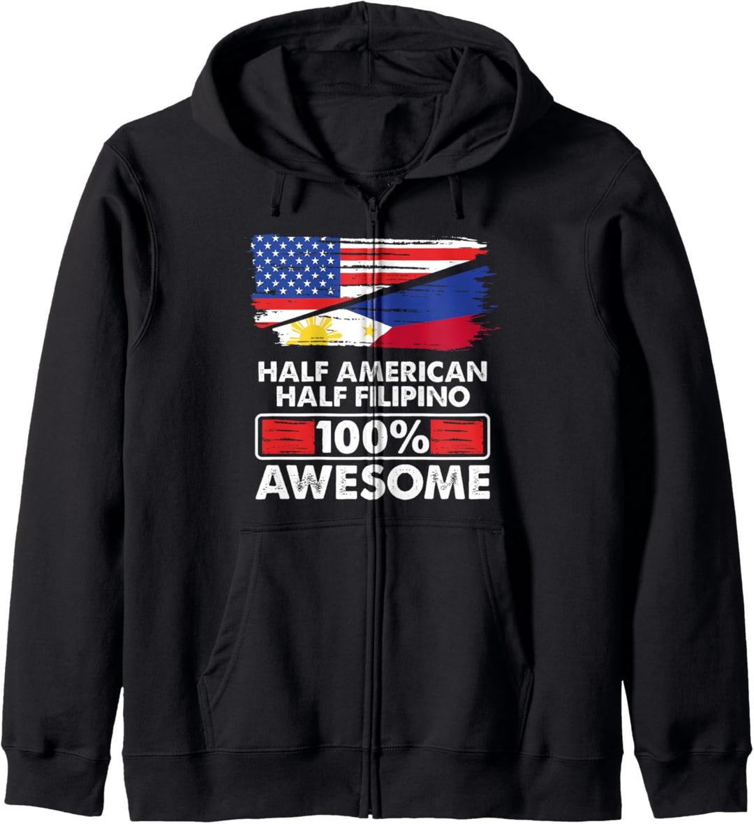 Vintage Flag Half American Half Filipino Roots 100% Awesome Kapuzenjacke
