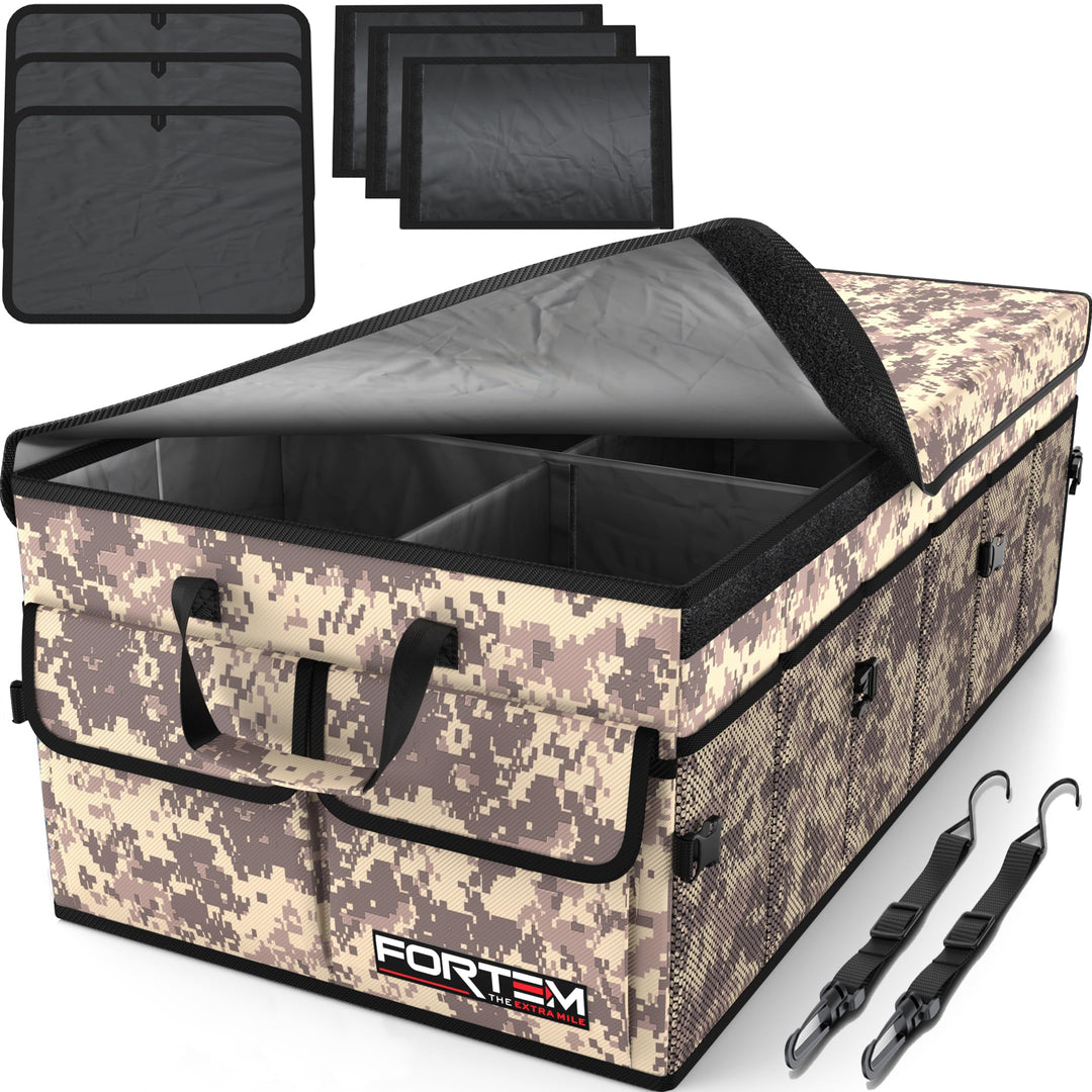 FORTEM Kofferraum Organizer, Kofferraumtasche, Zusammenklappbarer Auto Organizer Kofferraum mit Fäch