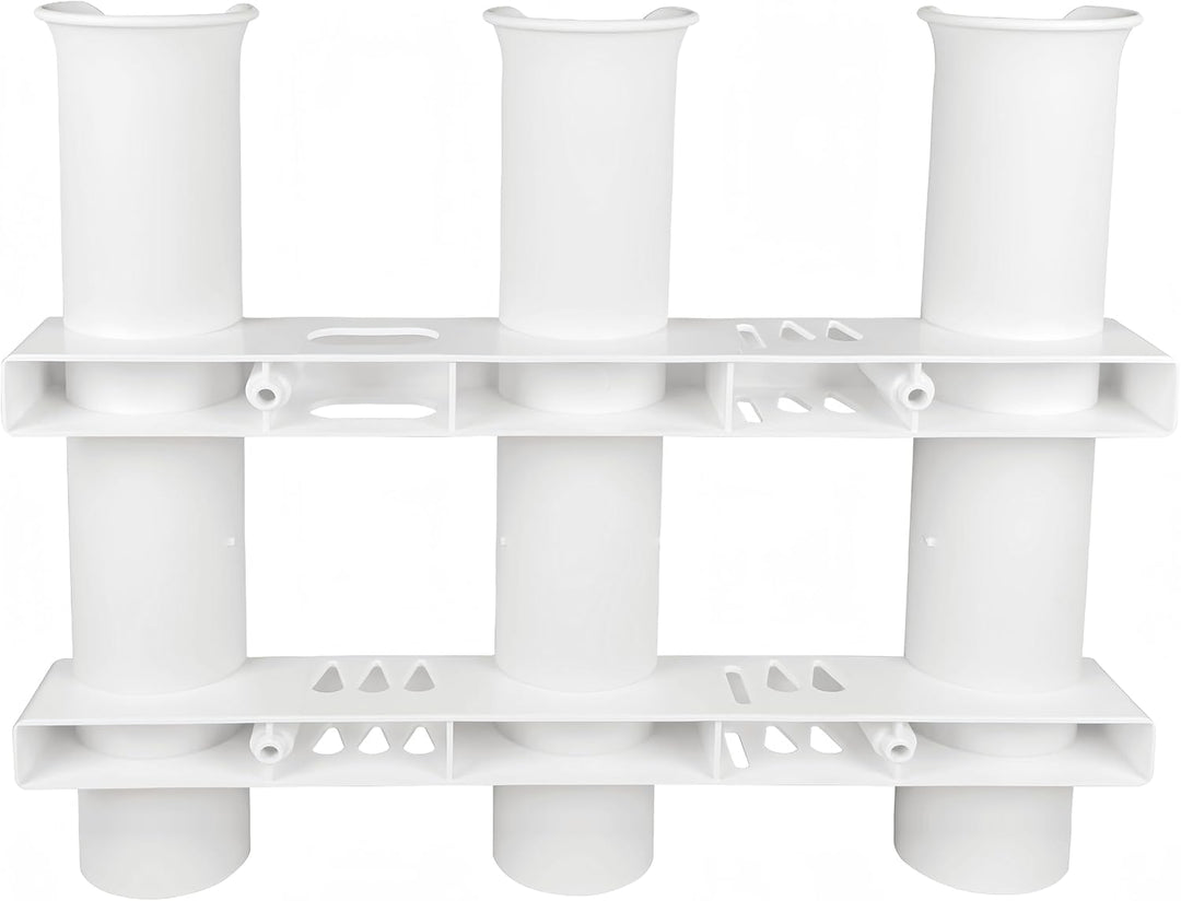 Wall Mounted Fishing Rod Holders Tubes Links Fishing Rod Holder Rack Rests 3-polig, Weiss, 3-polig,