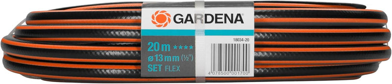 Gardena Comfort FLEX Schlauch 13 mm (1/2 Zoll), 20 m mit Systemteilen: Formstabiler, flexibler Garte