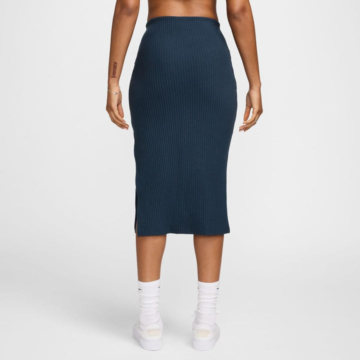 Nike Damen W NSW Nk Chll KNT Rib Md Skirt Rock XXL Armory Navy/Armory Navy, XXL Armory Navy/Armory N