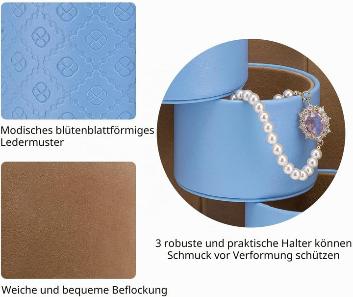Vlando Weihnachtsgeschenke für Mutter, Frauen, Ehefrau – Reise-Schmuck-Oragnizer, 3-lagige Schmuck-A