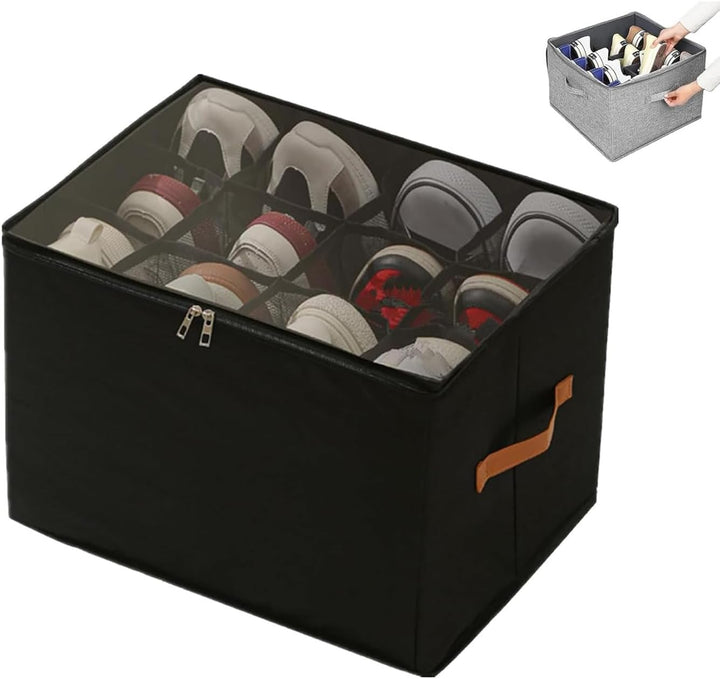 Staubdichte Schuhaufbewahrung Schuhorganizer, Shoe Organizer aus Stoff mit Klarer Abdeckung, Schuhbo