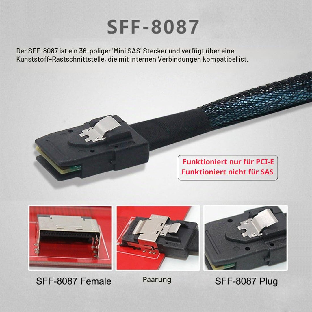 chenyang Oculink SFF-8611 4i to SFF-8087 36Pin PCIe PCI-Express Slimline SSD Data Active Cable 50cm
