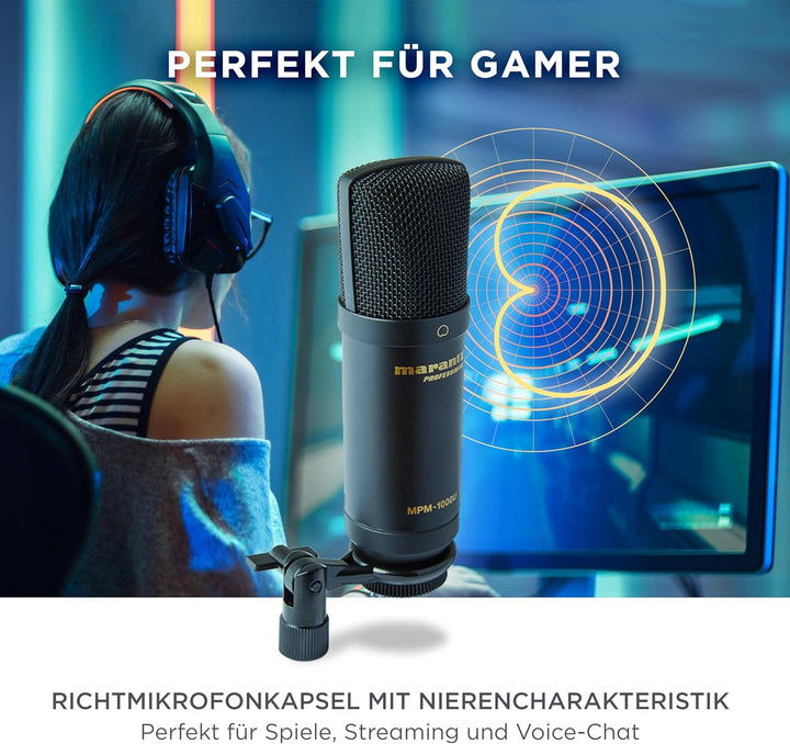 Marantz Professional MPM-1000U - Grossmembran USB Kondensator Mikrofon mit Nierencharakteristik mit