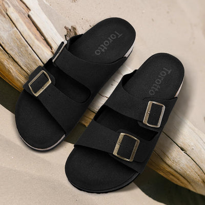 Torotto Herren Pantoletten Leder Unisex-Erwachsene Sandalen Hausschuhe Arbeitsschuhe Antistatik Bequ