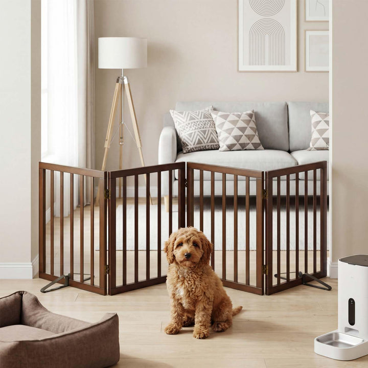 Semiocthome Hochausführung Hundeabsperrgitter, 4-teilig faltbar für den Innenbereich, 61 cm hoch und