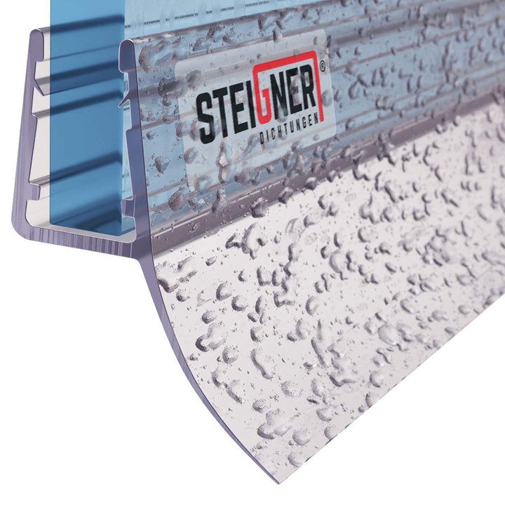 STEIGNER Duschdichtung, 140cm, Glasstärke 6/7/ 8 mm, Gerade PVC Ersatzdichtung für Dusche, UK12 Vorg