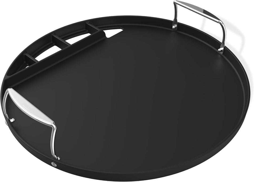 Weber Plancha Vollformat für 57 cm Holzkohlegrills - grosse Gusseisenfläche für Braten, Gemüse und F