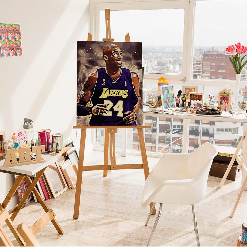 ARTNAPI Malen nach Zahlen Erwachsene mit Rahmen | DIY Handgemalt | Kobe Bryant Basketball | Kit für