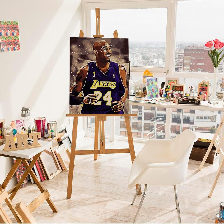 ARTNAPI Malen nach Zahlen Erwachsene mit Rahmen | DIY Handgemalt | Kobe Bryant Basketball | Kit für
