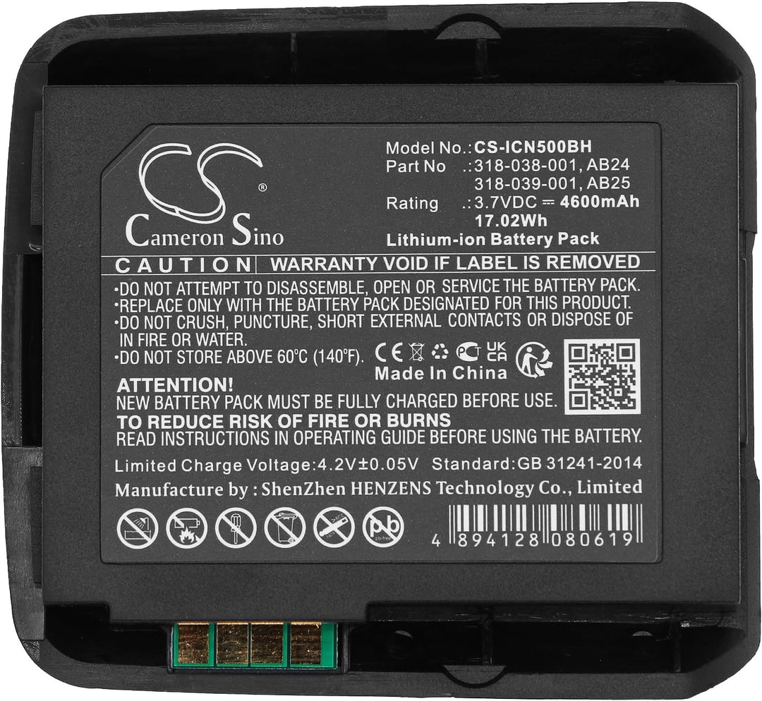 CS-ICN500BH Akku 4600mAh Kompatibel mit [Intermec] CN50, CN51 Ersetzt 318-038-001, 318-039-001, 318-