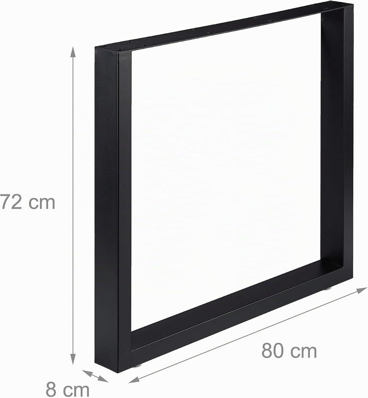 Relaxdays Tischkufen 2er Set, BxH: 80x72 cm, Metall Tischbeine Schreibtisch, Esstisch, Couchtisch, I