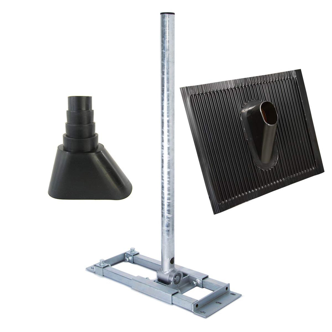 Premium X Deluxe X90-60 Dachsparrenhalter 90cm Ø 60 mm Mast + Dachabdeckung Alu Dachziegel + Gummima