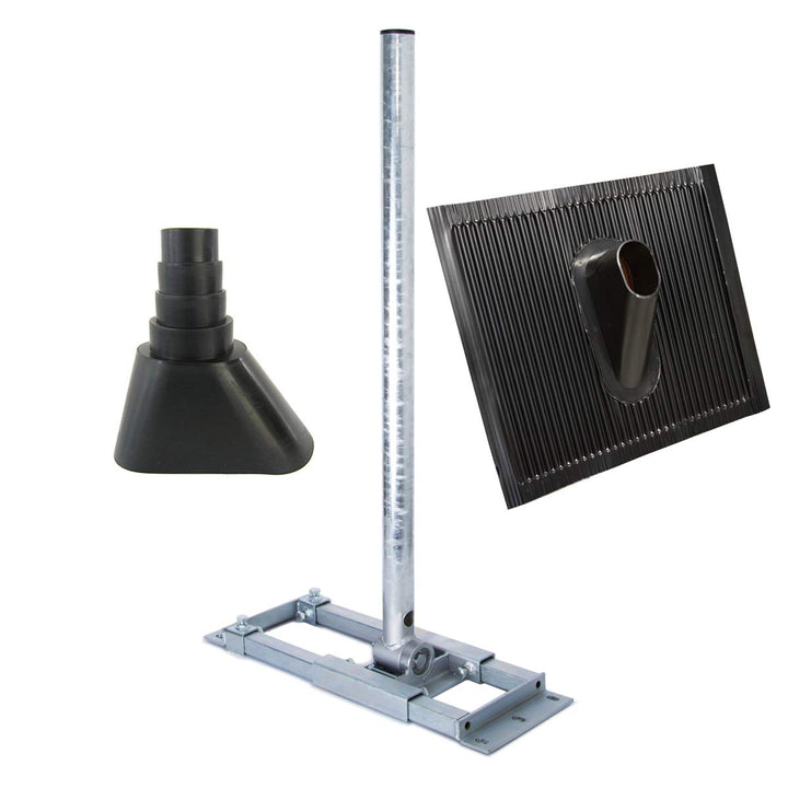 Premium X Deluxe X90-60 Dachsparrenhalter 90cm Ø 60 mm Mast + Dachabdeckung Alu Dachziegel + Gummima