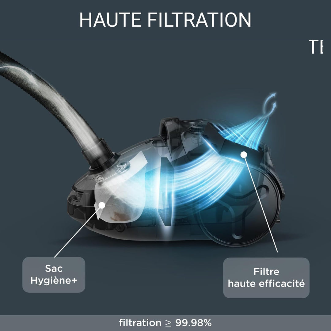 Rowenta RO3950 Staubsauger mit Beutel + 4er Pack Swirl R 39 Staubsaugerbeutel für Dauerhaft hohe Sau
