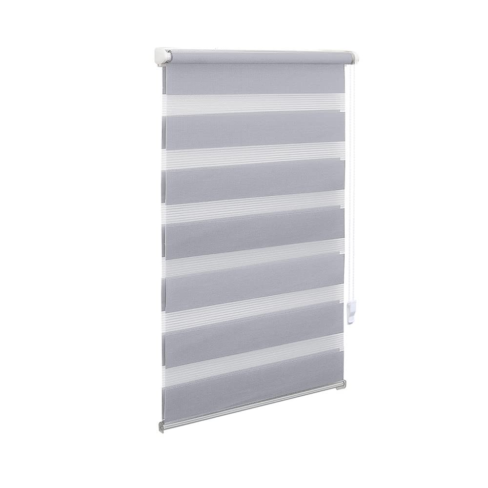OBdeco Doppelrollo Duo Rollo Klemmfix ohne Bohren für Fenster lichtdurchlässig und verdunkelnd (100x