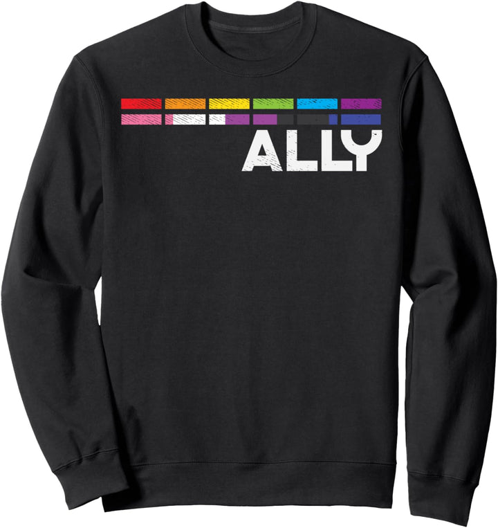 Proud Ally Bars Equality LGBTQ Genderfluid Flag Non-Binary Sweatshirt