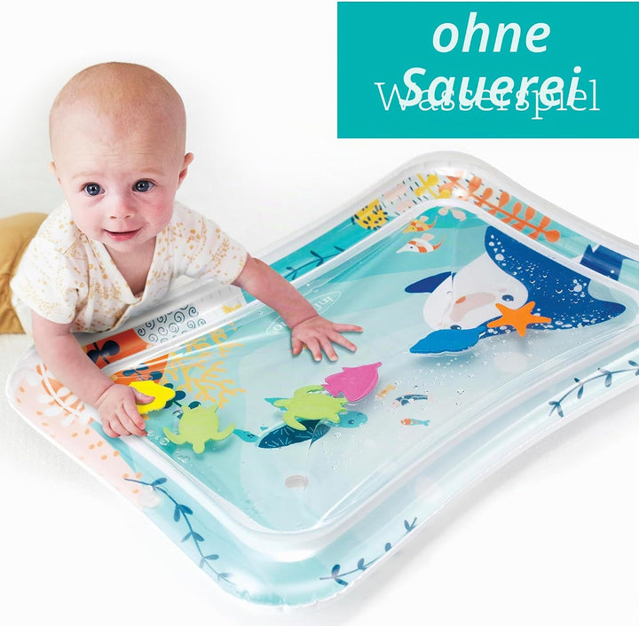 Infantino Jumbo Pat & Play Wassermatte, Wassermatte mit Meeresmotiven, schmutzfreies Wasserspiel für