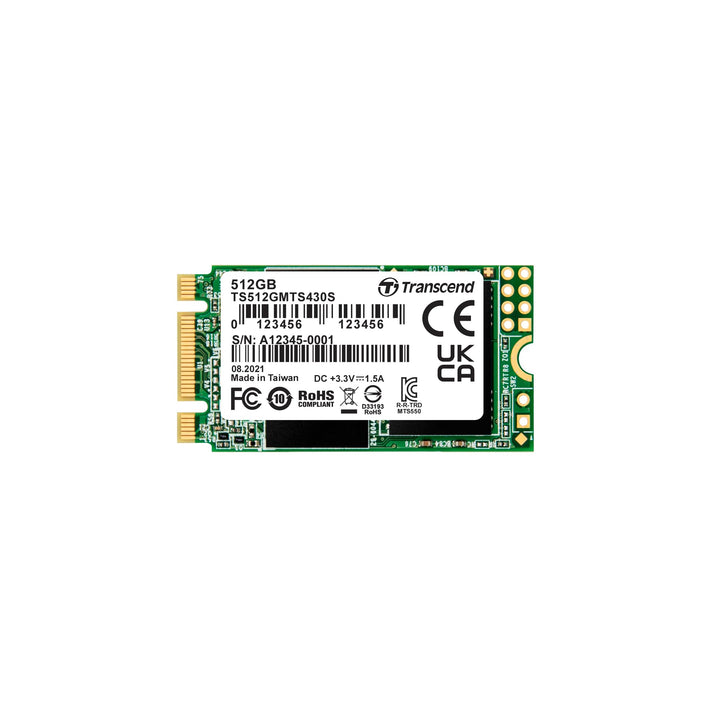 TRANSCEND 430S M.2 512 GB Serial ATA III 3D NAND, 2242 , 42 mm, Wireless 512GB 512G, 512GB 512G