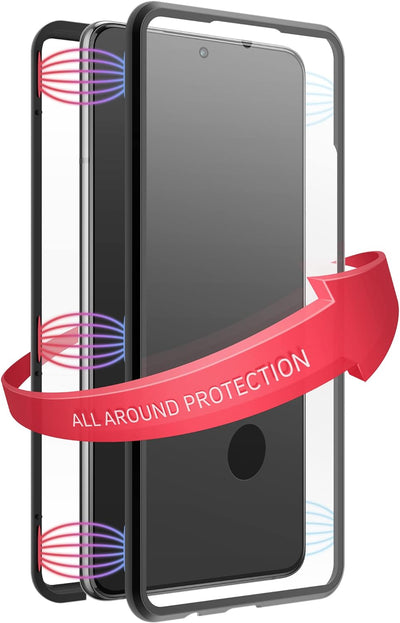 Black Rock - Hülle 360 Grad Glass Case Passend für Samsung Galaxy S21 FE 5G I Handyhülle, Magnet Ver