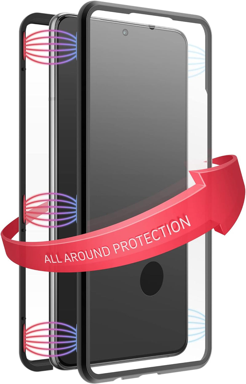 Black Rock - Hülle 360 Grad Glass Case Passend für Samsung Galaxy S21 FE 5G I Handyhülle, Magnet Ver