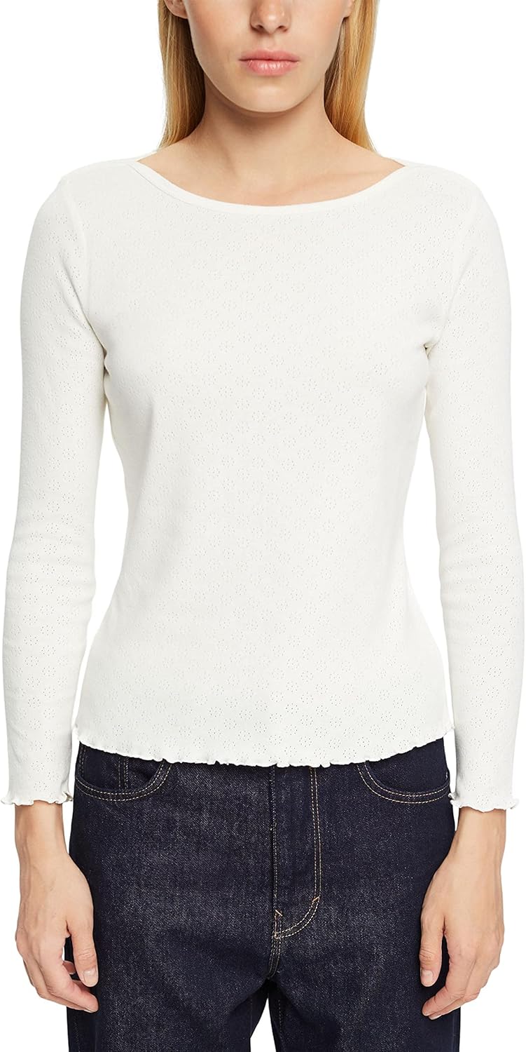 ESPRIT Damen T-Shirt XS 110/Off White, XS 110/Off White