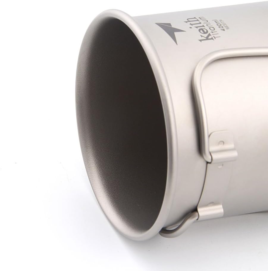 Keith 300 ml / 900 ml Titan Tasse Outdoor Geschirr Camping Reisen Faltbare Griff Tasse Grau, Grau