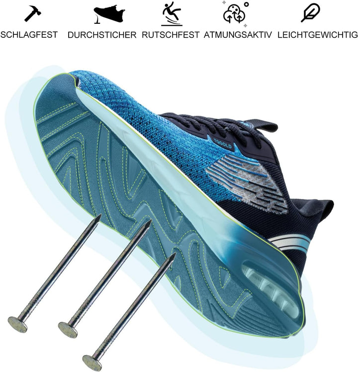tqgold Sicherheitsschuhe Herren Damen Leicht Arbeitsschuhe Sportlich Schutzschuhe Stahlkappenschuhe